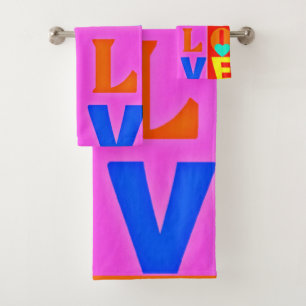 Modern Bliss: Love Elegance Bath Towel Set
