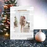 Modern Block Photo Christmas Personalised Foil Holiday Card<br><div class="desc">Modern Block Photo Christmas Personalised real foil holiday card from Ricaso. Add your own photograph to this delightful greetings card</div>