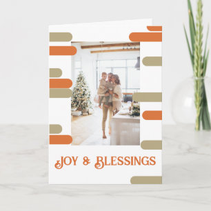 Modern Block Photo Christmas Personalised Holiday Card