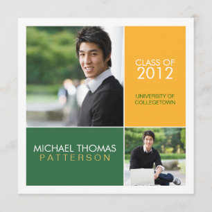 Modern Block University Graduation Announcement