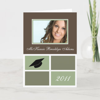 Modern Blocks Folded Graduation Invitation (green)