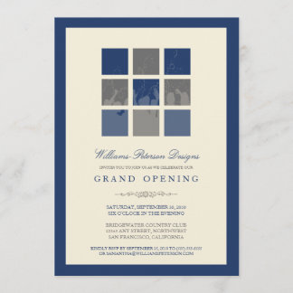 Modern Blocks Grand Opening Invitation (blue)