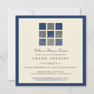 Modern Blocks Grand Opening Invitation (blue)
