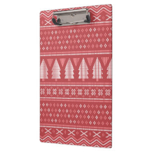 Modern Blocky Christmas Tree Pattern Clipboard