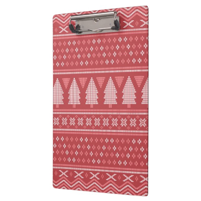 Modern Blocky Christmas Tree Pattern Clipboard (Left)