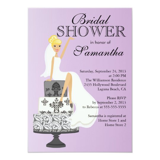 Modern Blonde Bride Bridal Shower Invitation