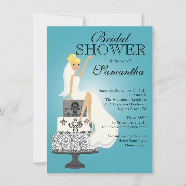 Modern Blonde  Bride Bridal Shower Invitation (Front)