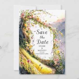 Modern Bloom Wildflower Wedding Save The Date