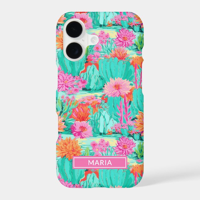 Modern Blooming Cacti Personalised (Back)