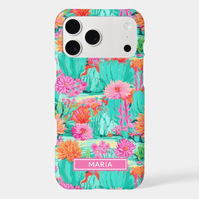 Modern Blooming Cacti Personalised (Back)