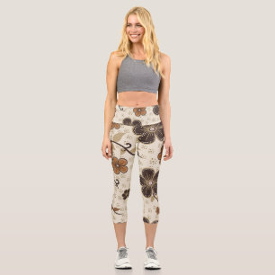 Modern Blooms Abstract Capri Leggings