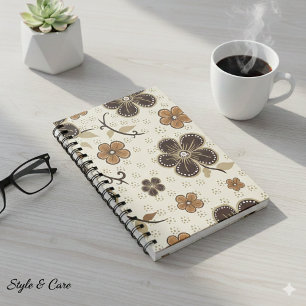 Modern Blooms Abstract Floral Pattern Notebook