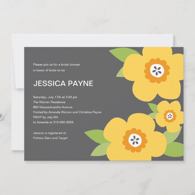 Modern Blooms Bridal Shower Invitation (Front)