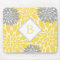 Modern Blooms,   Initial Monogram, Yellow Grey