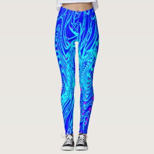 Modern Blue Abstract Art  Painting Leggings