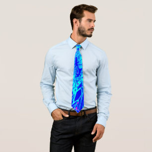 Modern Blue Abstract Art Painting Tie