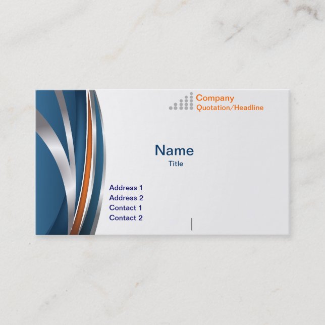 Modern Blue Abstract Business Card Template (Front)
