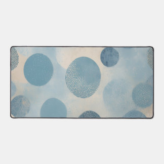 Modern Blue Abstract Dot Desk Mat