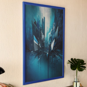 Modern Blue Abstract painting Poster