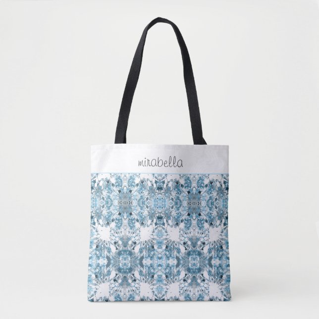 Modern Blue Abstract Tote Bag (Front)