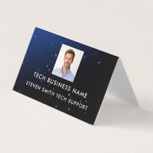Modern Blue Add Photo & QR Code Tech Professional