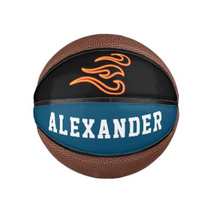 Modern Blue And Black Personalised Boy Mini Basketball