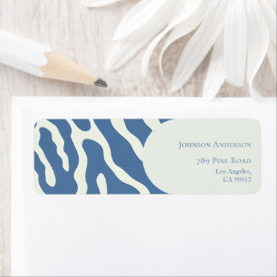 Modern blue and cream abstract Pattern graduation Return Address Label