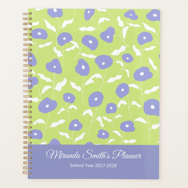 Modern Blue and Green Personalised Planner (Front)