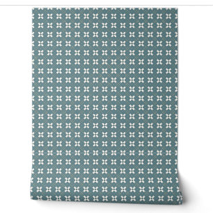 Modern Blue and Ivory Geometric Pattern Wallpaper