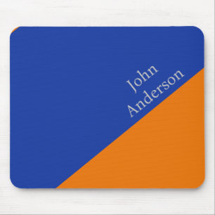 Modern Blue and Orange Colour Block Distressed Mouse Pad