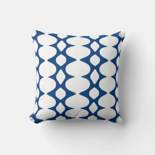 Modern blue and white aesthetic decor pillow