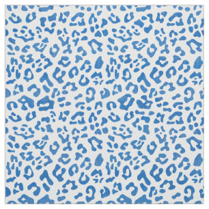 Modern Blue And White Cheetah Animal Print Pattern Fabric