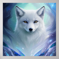 Modern Blue And White Silver Fox