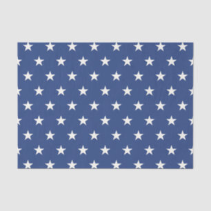 Modern Blue and White Star Pattern Tissue Paper