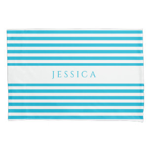Modern Blue And White Striped Pillowcase