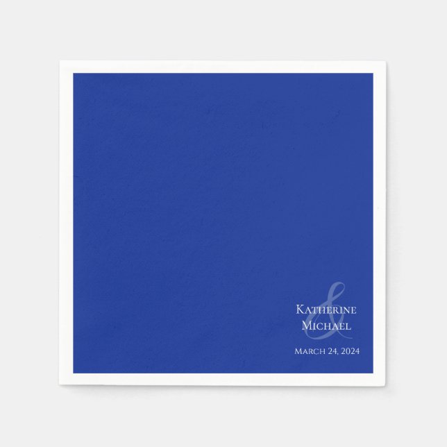 Modern Blue and White-Wedding- Napkin (Front)