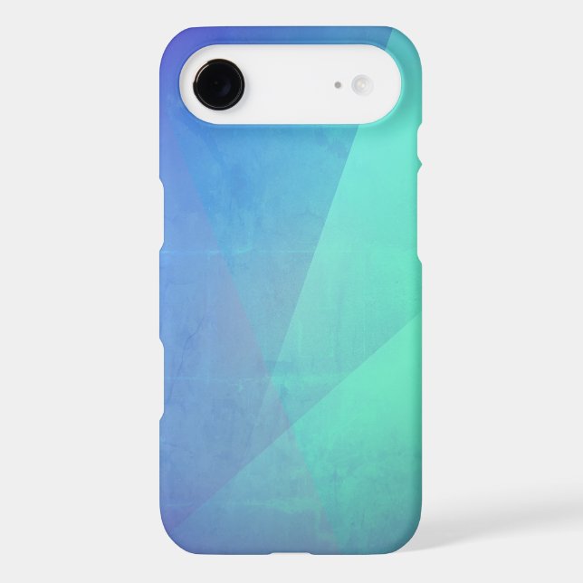 Modern Blue Aqua &Turquoise Geometric Gradation Case-Mate iPhone Case (Back)