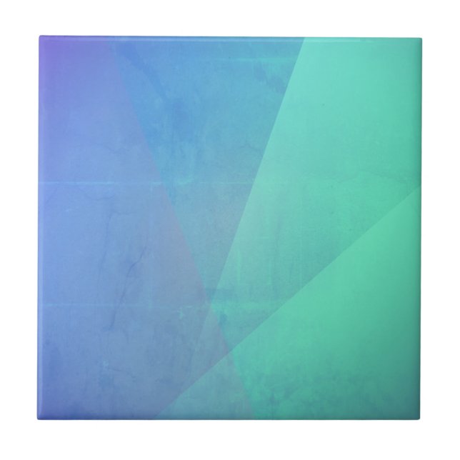 Modern Blue Aqua &Turquoise Geometric Gradation Ceramic Tile (Front)