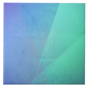 Modern Blue Aqua &Turquoise Geometric Gradation Ceramic Tile
