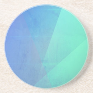 Modern Blue Aqua &Turquoise Geometric Gradation Coaster