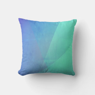 Modern Blue Aqua &Turquoise Geometric Gradation Cushion