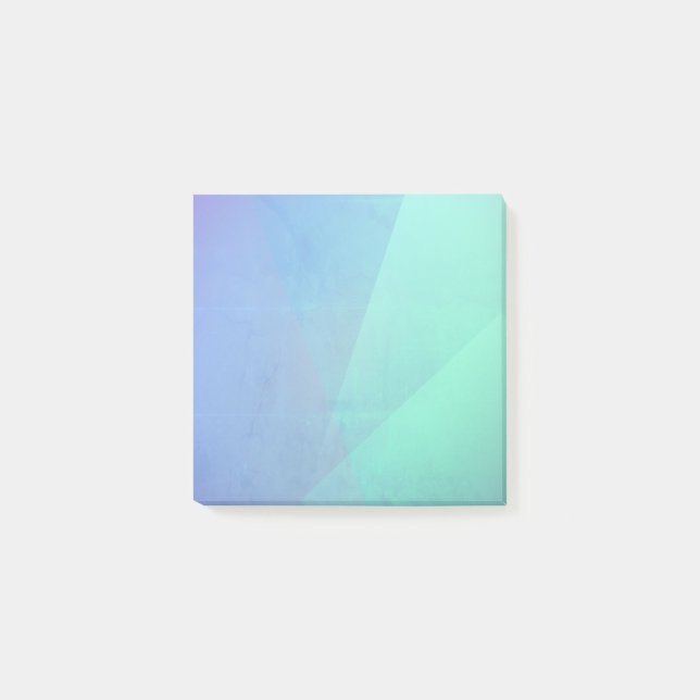 Modern Blue Aqua &Turquoise Geometric Gradation Post-it Notes (Front)