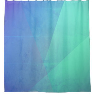 Modern Blue Aqua &Turquoise Geometric Gradation Shower Curtain
