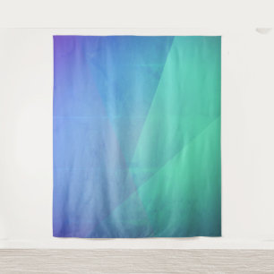 Modern Blue Aqua &Turquoise Geometric Gradation Tapestry