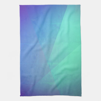 Modern Blue Aqua &Turquoise Geometric Gradation Tea Towel