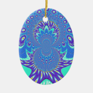 Modern Blue art Ceramic Ornament
