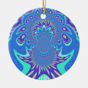 Modern Blue art Ceramic Tree Decoration