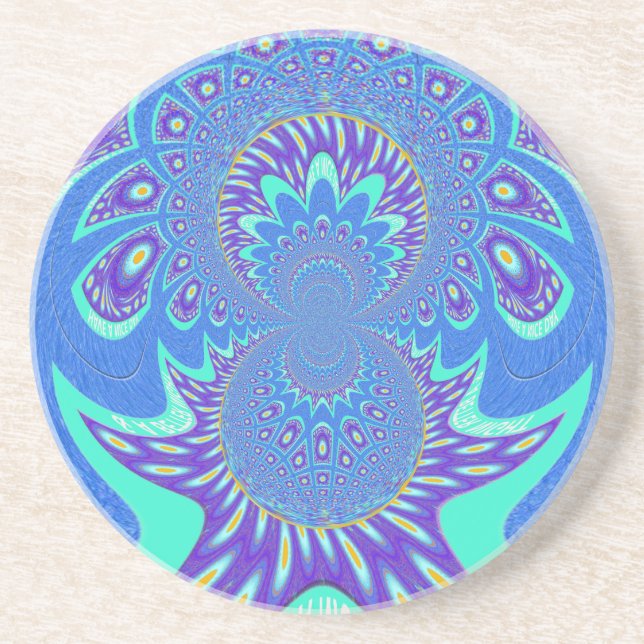Modern Blue art Coaster (Front)