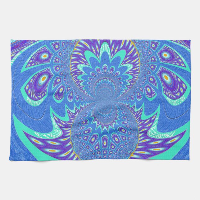 Modern Blue art Tea Towel (Horizontal)