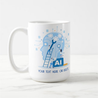 Modern blue Artificial Intelligence Illustration  Coffee Mug